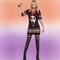 Ghost Face Dress Costume for Adults Halloween Lace-Up V-Neck Iconic Mask Print